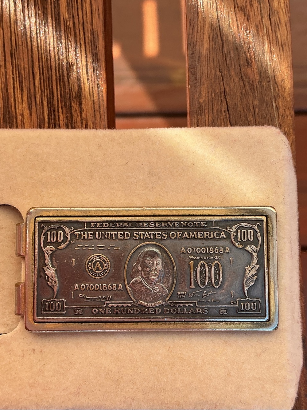 Vintage-Style Anson Silver and Gold $100 Bill Money Clip